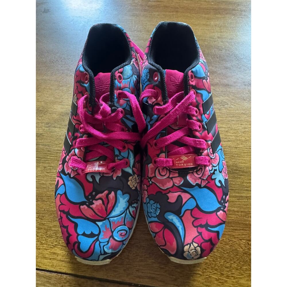 Adidas ZX Flux Floral Torsion Sneakers Women's 7.5 Pink Blue BB3791 - Picture 2 of 10